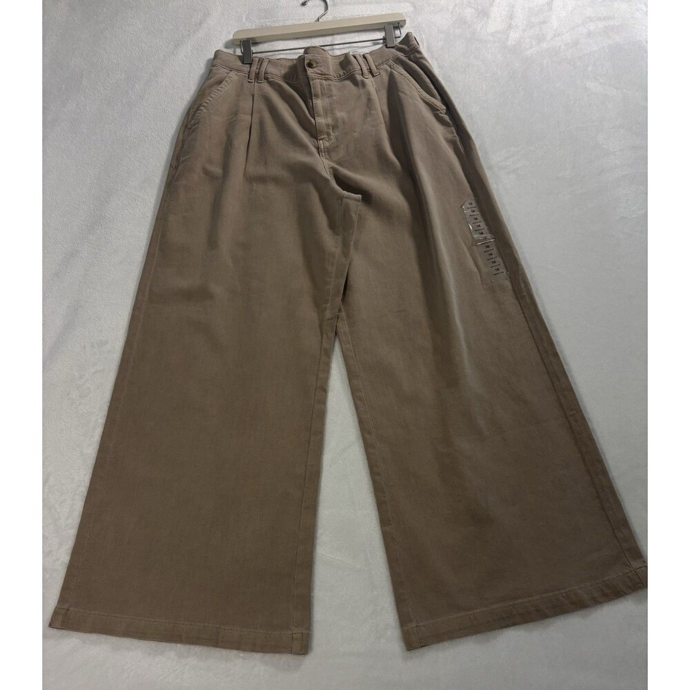 American Eagle Super High Rise Wide Leg Tan Pants Size 16